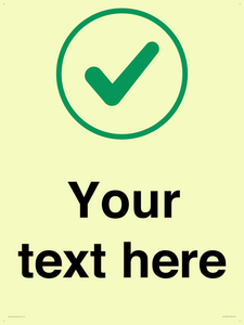 Custom plain background, green tick in circle sign